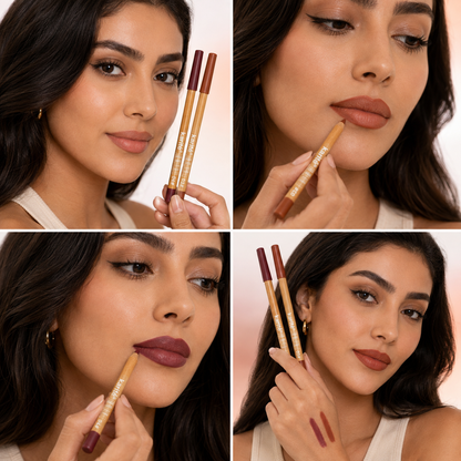 Signature Lip Pencil - Shades 03 & 04 - Matte Lip Liner Pencil - Bundle - 2g Pc