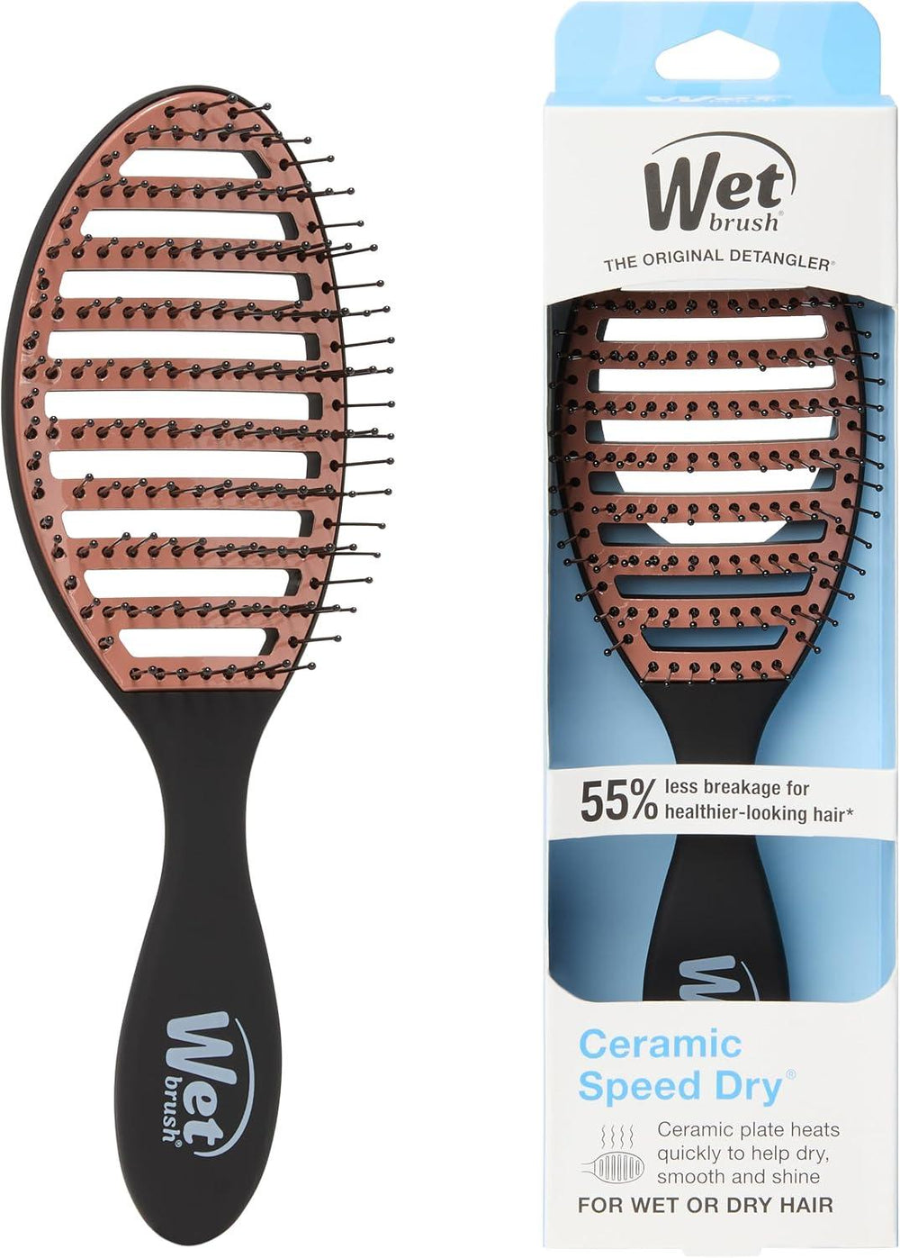 Ceramic Speed Dry Detangling Hair Brush for Wet & Dry Hair – Black