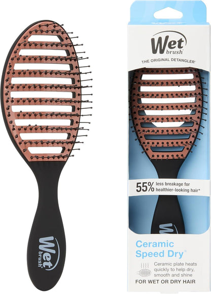 Ceramic Speed Dry Detangling Hair Brush for Wet & Dry Hair – Black