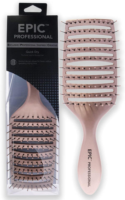 Professional Quick Dry Vented Hair Brush – Heat-Resistant Bristles for Faster Blow Drying & Detangling - Gold