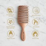 Professional Quick Dry Vented Hair Brush – Heat-Resistant Bristles for Faster Blow Drying & Detangling - Gold