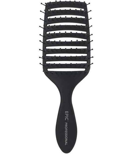 Professional Quick Dry Vented Hair Brush – Heat-Resistant Bristles for Faster Blow Drying & Detangling - Black