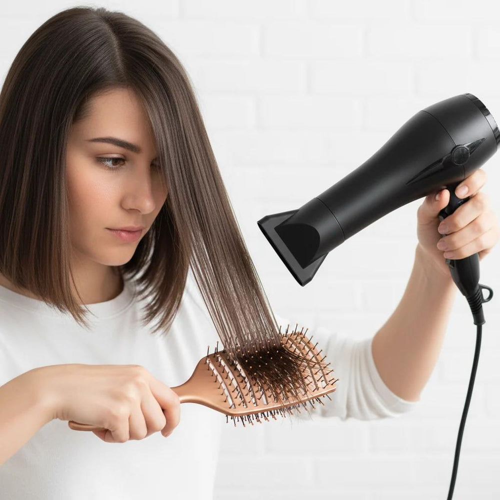 Professional Quick Dry Vented Hair Brush – Heat-Resistant Bristles for Faster Blow Drying & Detangling - Black