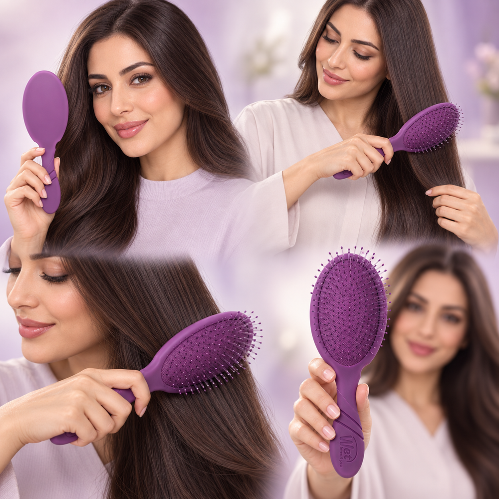 Pro Detangler – IntelliFlex Bristles Hairbrush for Wet & Dry Hair, All Hair Types - Frost Purple