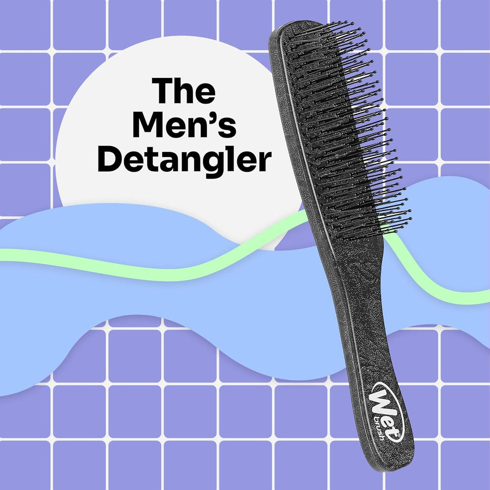 Men’s Detangler Hair Brush - IntelliFlex Bristles for Wet Dry Hair - Black