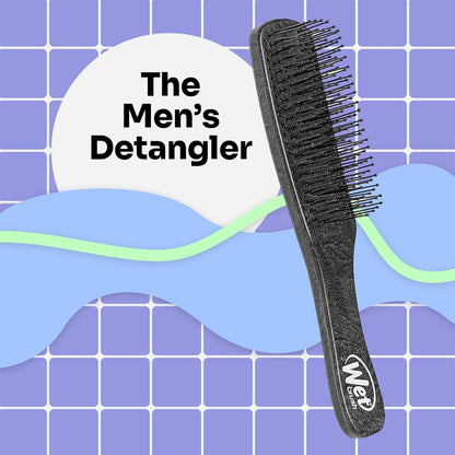 Men’s Detangler Hair Brush - IntelliFlex Bristles for Wet Dry Hair - Black
