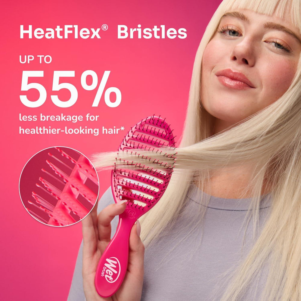 Speed Dry Vented Detangling Hair Brush – Blow Dry Safe for All Hair Types - Black
