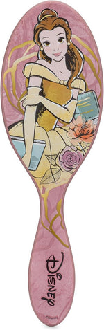 Disney Princess Original Detangler Hair Brush – Pink Paddle Brush with Ultra-Soft IntelliFlex Bristles for Wet & Dry Hair - Belle