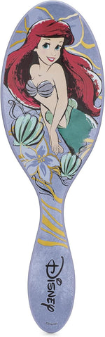 Disney Princess Original Detangler Hair Brush – Purple Paddle Brush with Ultra-Soft IntelliFlex Bristles for Wet & Dry Hair - Ariel