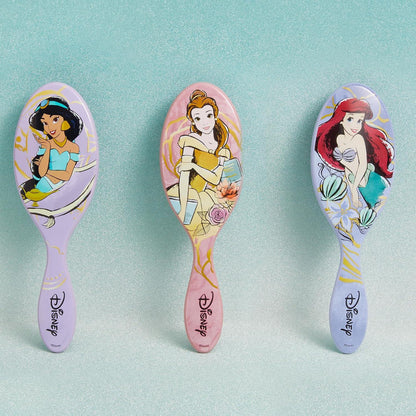 Disney Princess Original Detangler Hair Brush – Purple Paddle Brush with Ultra-Soft IntelliFlex Bristles for Wet & Dry Hair - Ariel