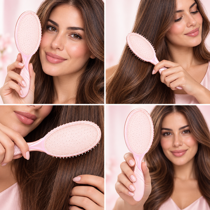 Pro Detangler – IntelliFlex Bristles Hairbrush for Wet & Dry Hair - Pearlescent Pink