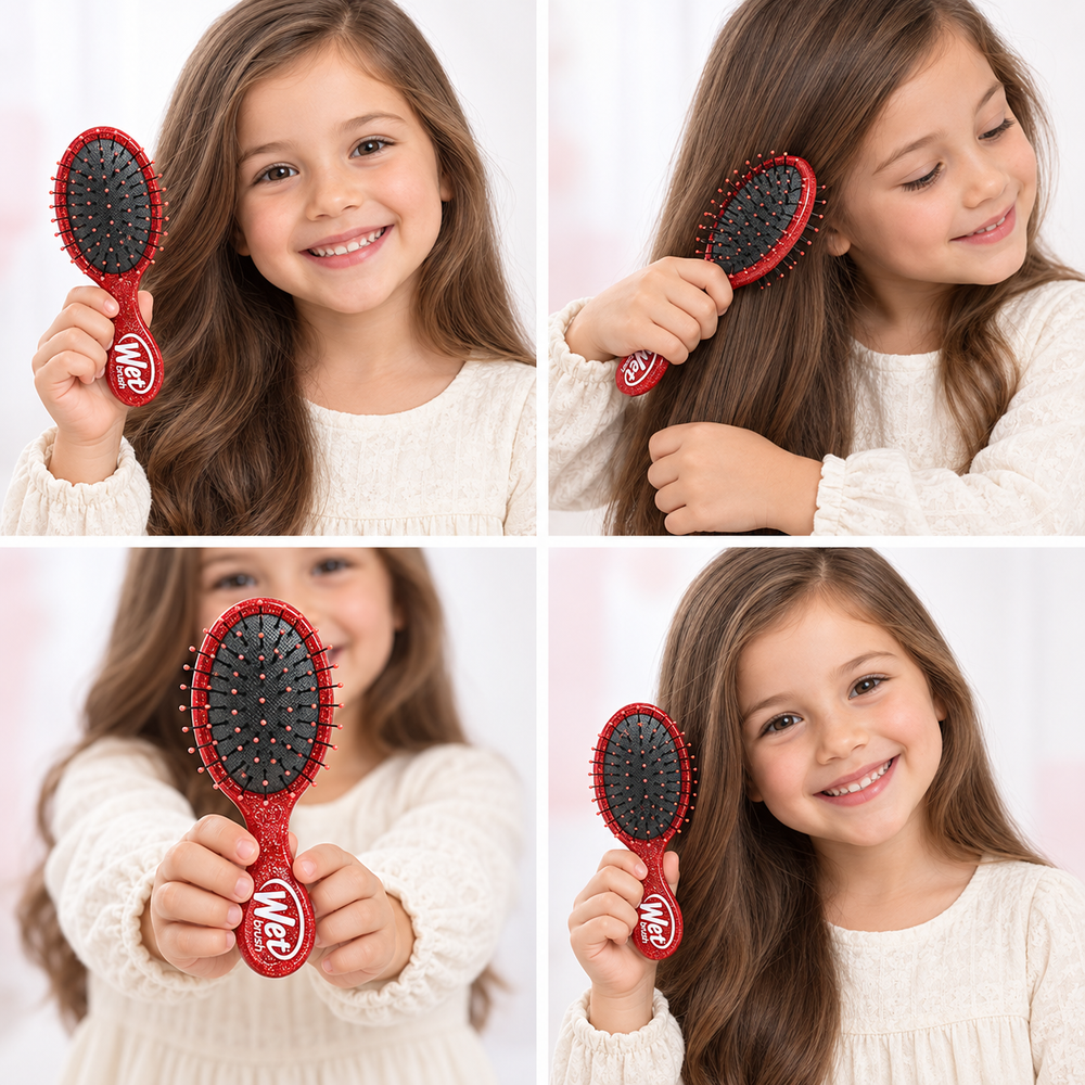 Disney Princess Snow White Mini Detangler Hair Brush – Red Glitter