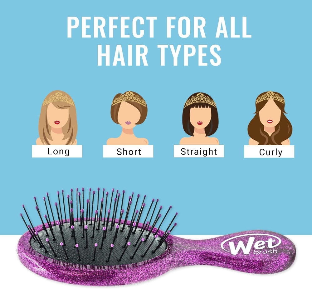 Disney Princess Jasmine Mini Detangler Hair Brush – Purple Glitter